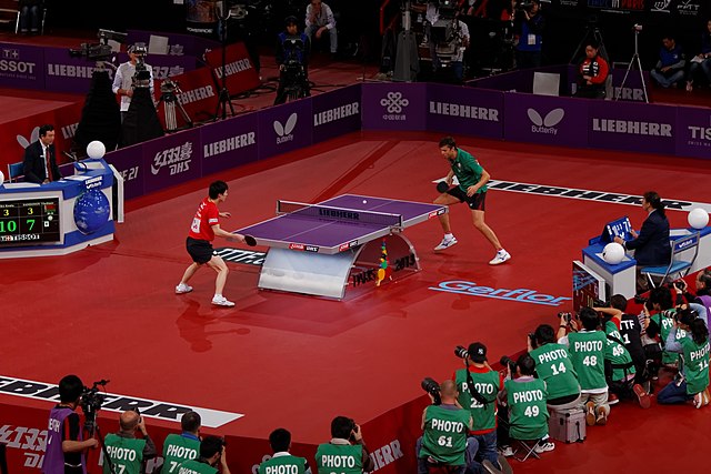 "Championnats du monde de tennis de table, Paris. Huitième de finale simple homme. Kenta Matsudaira vs Vladimir Samsonov"